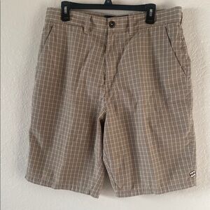 Billabong Men's Tan Checkered Shorts
